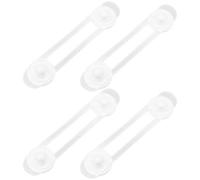 PAMINGONO Lot de 4 Verrous de Porte du Congélateur et Tiroir en Colle Flexible Blanc, Installation Facile et Ajustable Sécurité des Garçon et Filles la Maison