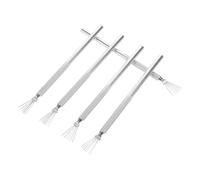 PAMINGONO Lot de 5 Pinceaux Liner pour Nail Art en Métal Argenté, Design Polyvalent et Motifs Texturés Élégants, pour Projets de Nail Art Détaillés