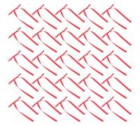 PAMINGONO Lot de 50 Nœuds Rouges Préfabriqués en Ruban pour Emballage Présent, Décoration Gâteau et Loisirs Créatifs, Mini Nœuds Réutilisables pour Noël, Saint-Valentin et Fêtes
