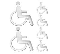 PAMINGONO Lot de 6 Autocollants pour Personnes Handicapées Panneau de Toilettes Autocollant pour Fauteuil Roulant Signalétique Wc Accessible Adhésif Facile à Poser Usage Professionnel