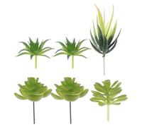 PAMINGONO Lot de 6 Mini-Plantes Succulentes Artificielles en Plastique Décoration Intérieure sans Entretien Petites Plantes D’Intérieur Miniatures pour Salon Bureau et Maison Vert