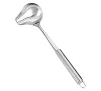 PAMINGONO Louche à Sauce Élégante Argentée en Acier Inoxydable avec Bec Verseur Précis et Contrôle de Portion, Petite Louche Cuisine Moderne