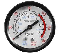 PAMINGONO Manomètre de Pression 1/4 pour Compresseur d'Air Accessoire Compatible Compresseur sans Huile Outil de Mesure Précis Modèle Vertical Compact en Métal Usage Professionnel et