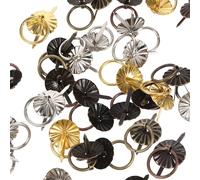 PAMINGONO Mini Boutons de Tiroir Fantaisie 40 Pièces, Poignées en Métal Vintage, Boutons Ronds pour Meuble Cuisine et Bureau, Accessoires pour Rénovation de Meubles