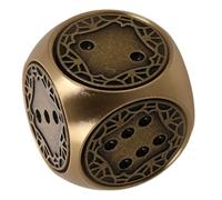 PAMINGONO Mini Dés en Laiton Rétro pour Jeux de Société, Texture Lisse et Design Vintage, Accessoires Décoratifs pour Parties sur Table