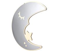 PAMINGONO Miroir Acrylique Lune Décor Mural pour Chambre Garçon Fille Autocollant Incassable Facile à Installer Cadeau Déco Garçon Fille Moderne