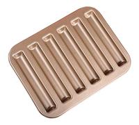 PAMINGONO Moule à Gâteau en Acier Carbone Non Adhésif Réutilisable 6 Empreintes pour Biscuits Doigts pour Pâtisserie Maison et Four