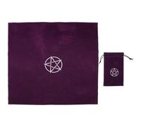 PAMINGONO Nappe de Tarot pour Jeu Divinatoire en Lin Pourpre, Tapis de Table 50x50 Cm Toucher Confortable, pour Créer Une Ambiance Mystique Lors des Parties de Tarot
