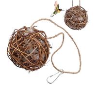 PAMINGONO Nid de Perroquet Suspendu Extérieur Outil de Nidification pour Oiseaux Sauvages 2pcs en Bois et Coton Lit pour Œufs, pour Observation d'oiseaux en Plein Air