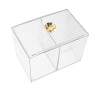 PAMINGONO Organisateur Transparent pour Éponge De Maquillage Et Cotons Démaquillants Boîte De Rangement Multifonctionnelle pour Vanity Compartiments Pratique pour Espace Rangé