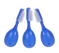PAMINGONO Pack de 3 Brosses à Dents Portables en Plastique Bleu Grosse Tête et Manche Confortable pour Nettoyage des Zones Difficiles en Prison Plusieurs styles