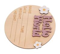 PAMINGONO Panneau de Naissance en Bois pour -né, Carte de Présentation Prénom, Accessoire Photo pour Photographie Bébé, Couleur Pourpre, Forme Créative et Élégante