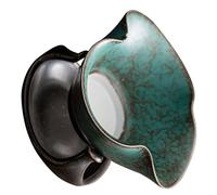 PAMINGONO Passoire à Thé en Céramique Vintage Bleu Azur Filtre Triangulaire Infuseur à Thé Fin Vrac Accessoire de Kung Fu Décoratif Maison Bureau