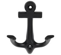 PAMINGONO Patère Murale en Alliage de Zinc Noir Forme Ancre Décorative Vintage, Crochet Robuste pour Porte et Entrée Finition Stable et Durabilité Élevée