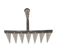 PAMINGONO Petit Râteau à Main de Jardin, Cultivateur Manuel en Acier Argenté, Léger, Robuste et Portable, pour Sol, Usage Agricole et Extérieur