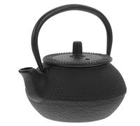 PAMINGONO Petite Théière en Fer Forgé Noire 08 L Résistante à la Chaleur Compatible Cuisinière Gaz et Induction Théière Kungfu Traditionnelle pour Thé en Vrac et Service à Thé Maison