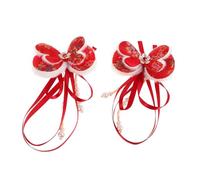 PAMINGONO Pince à Cheveux Forme De Nœud Chinoise Rouge Pour Filles Accessoire Hanfu Festival Décoration Culturelle Élégante Pour Fêtes Et Usage Quotidien