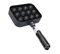PAMINGONO Plaque de Cuisson Takoyaki Double Face 12 Cavités Antiadhésive en Aluminium Poêle à Grill pour Maison et Barbecue Accessoire de Pâtisserie pour Cuisson Uniforme de Boulettes de