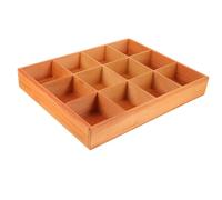 PAMINGONO Plateau 12 Cases en Bois Compartimenté pour Pots de Fleur | Base à Grille, Style Rustique, Usage Extérieur, Aide à Garder la Zone Propre et Limite L’écoulement