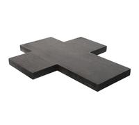 PAMINGONO Plateau de Communion en Bois 26x22x1,5 Cm Croix Décorative Assiette Centrale pour Fournitures de Communion à L’église Décor Religieux pour Baptême