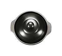 PAMINGONO Pot en Céramique Noir 1600ml pour Cuisson Couvercle, Répartition Uniforme Chaleur, Cuisine et Mijoté de Poulet Braisé