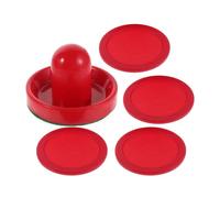 PAMINGONO Poussoirs de Hockey sur Air Rouges 96 MM 4 Mini-Palets 63 MM en Plastique Robuste Accessoires de Rechange pour Table Air Hockey Équipement de Jeu Familial et Loisirs