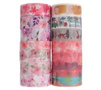 PAMINGONO Ruban Adhésif Décoratif en Papier à Motifs Sakura, 13 Rouleaux
