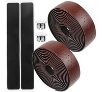 PAMINGONO Ruban de Guidon Vélo Route Antidérapant PU Perforé Protecteur Bande Légère et Flexible pour Guidon Stable Accessoire Cyclisme Marron