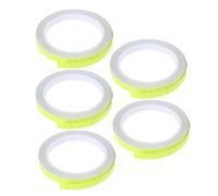 PAMINGONO Ruban Réfléchissant Film Réfléchissant Solide pour Vélo Jaune 5pcs, Bandes Adhésives de Signalisation pour Roue et Jante pour Cyclisme Nocturne Sécurisé