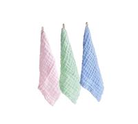 PAMINGONO Serviettes pour Bébé 3 Pièces en Coton Absorbant, Petites Serviettes Visage pour Garçon et Filles, Tissu Doux et Protecteur pour Toilette Quotidienne