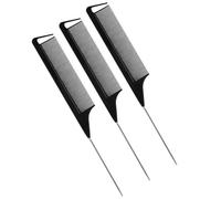 PAMINGONO Set de Coiffure Pinces à Cheveux et Peignes à Queue de Rat en Plastique et Acier Inoxydable, Léger Plis, pour Coiffure à Domicile et Permanente