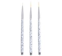 PAMINGONO Set de Pinceaux pour Nail Art Précision Élevée en Plastique Lot de 3 Tailles 11/15/20mm, pour Travaux Fins et Usage Professionnel ou Personnel