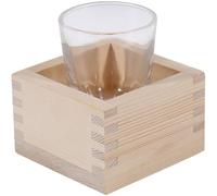 PAMINGONO Set de Tasses à Saké Verre Transparent avec Boîte Bois Service à Saké Japonais Élégant et Facile à Nettoyer pour Maison Compatible Micro-Ondes Cadeau pour Amateurs