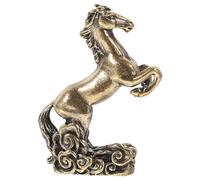 PAMINGONO Statue Cheval en Cuivre Or Décoration Artisanale Élégante et Solide pour Bureau et Maison, Ornement Vintage Zodiaque Chinois Symbole de Réussite et Prospérité