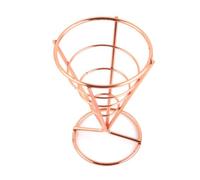 PAMINGONO Support à Frites Forme de Cône Rose Doré Panier Robuste pour Restaurant Porte-cornet Créatif pour Servir Frites Apéritifs et Fish And Chips