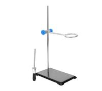 PAMINGONO Support de Laboratoire Métallique avec Embase Stable et Collier Serrage Support pour Verrerie Chimie Stand Robuste pour Flacons et Burettes Équipement Indispensable pour