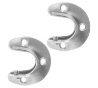 PAMINGONO Support de Tringle à Vêtements en Acier Inoxydable 2pcs Bride Ouverte, Design Minimaliste Argenté, Performance Fiable pour Usage Résidentiel et Commercial