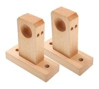 PAMINGONO Supports de Tringle à Rideaux en Bois Massif 2 Pièces Fixation Murale Carrée à Trou Unique Capacité Élevée Compatible Salon et Chambre Installation Sécurisée et Stable