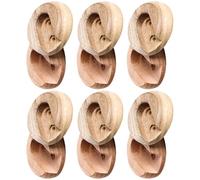 PAMINGONO Supports de Tringle de Placard en Bois de Hêtre Épais, Lot de 6 Paires, Fixation sans Perçage, Adaptés pour Penderie et Dressing, Supports Robustes pour Barre à Vêtements Muraux,