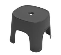 PAMINGONO Tabouret de Salle de Bain Noir en Plastique Léger Antidérapant, Petit Marchepied Multifonction Cuisine, Buanderie et Maison, Compact et Portable, Siège Stable pour Garçon et