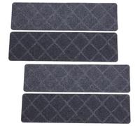 PAMINGONO Tapis de Marches D'escalier Antidérapant Lavable en Polyester, Lot de 4 Pièces, Design Simple et Élégant, pour Escaliers Intérieurs Sécurisés