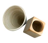 PAMINGONO Tasse à Café en Céramique 200 Ml Blanche Mug Japonerie Réutilisable pour Latte et Thé Gobelet Élégant pour Maison et Bureau Mug sans Anse de Style Rétro