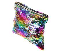 PAMINGONO Trousse à Maquillage Scintillante Multifonctionnelle Pochette Sequins pour Crayons Cosmétique Design Élégant Et Vert