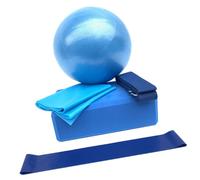 PAMINGONO Yoga avec Ballon Pilates Bleu Accessoires Fitness Polyvalents pour Renforcement Étirement et Rééducation Convient à Tous Niveaux