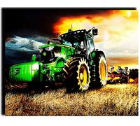 PAMMUQ Peinture au Numero pour Adulte Enfants Camion tracteur de terres mécanique 40x50 cm Peinture à l'huile au Numéro Painting by Numbers DIY Painting by Numbers numéro Cadeaux de,sans cadre