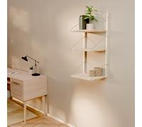 pamo étagère Murale en Acier et Bois de frêne - Système d’étagères modulable, Design scandinave, 83,1 x 33 x 91 cm, 50 kg de Charge, fabriqué en Europe