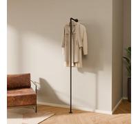 pamo Tringle à vêtements design loft industriel - FRED - Porte-manteau pour couloir ou dressing mural - En tubes solides noirs - Pour montage mural - Noir