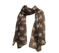 Pamper Yourself Now Écharpe pour femme avec imprimé éléphant (gris et blanc)
