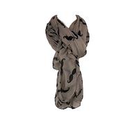 Pamper Yourself Now Foulard long et doux à motif moustache, Beige avec noir., 110 cm x 180 cm