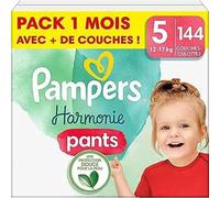 Pampers 144 Couches-Culottes Bébé Harmonie Pants Taille 5 (12-17 Kg), Pack 1 Mois, 100% D'absorption Pampers & Des Ingrédients D'ori Multicolore